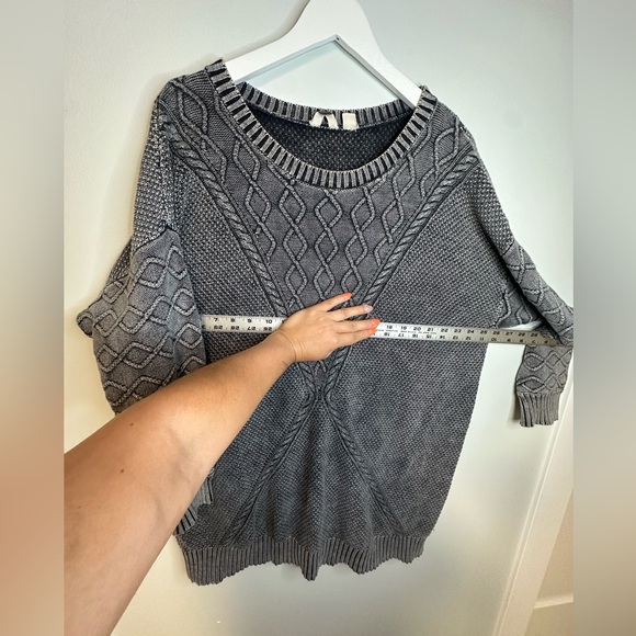 ROXY Snowday Sweater Chunky Kjit Gray Boho Fall Winter Dress Size Large - Picture 14 of 17